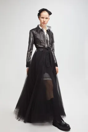 Two-Cut Shirt with Tulle Skirt and Tulle Coat