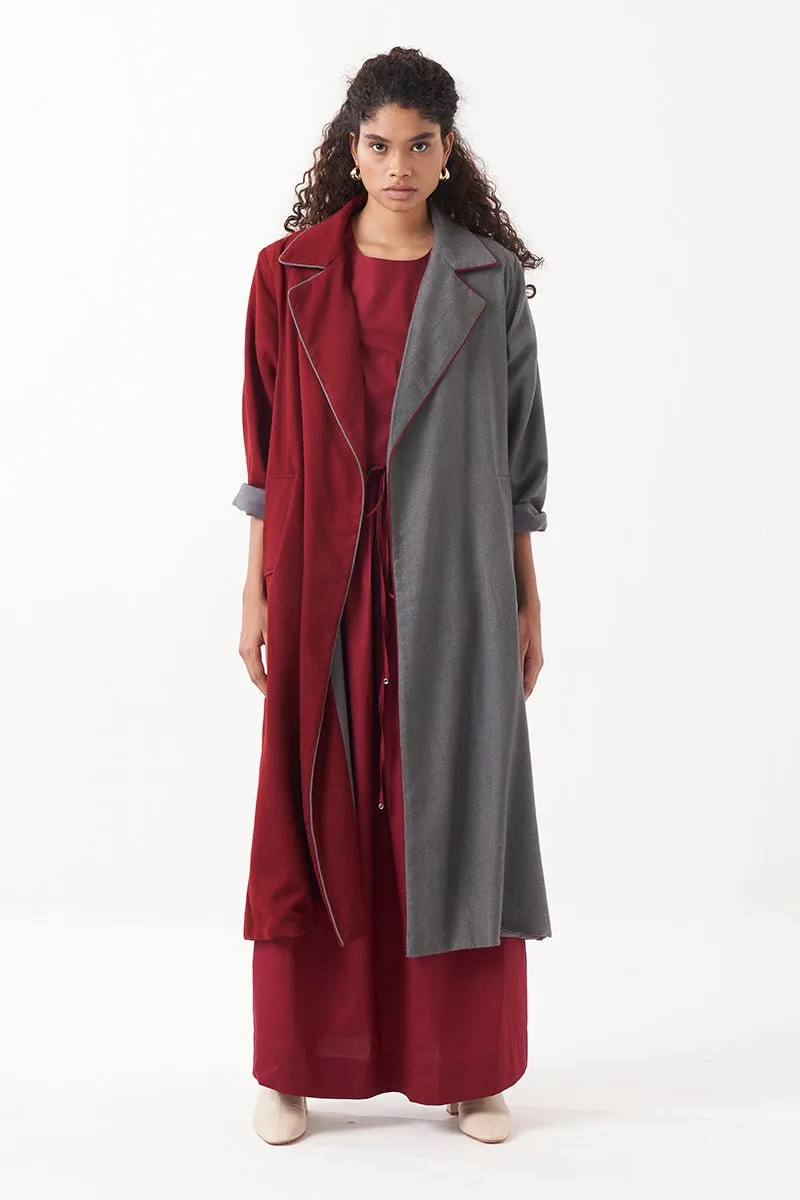 Two Tone Long Jacket Co-Ord (Set Of 3)