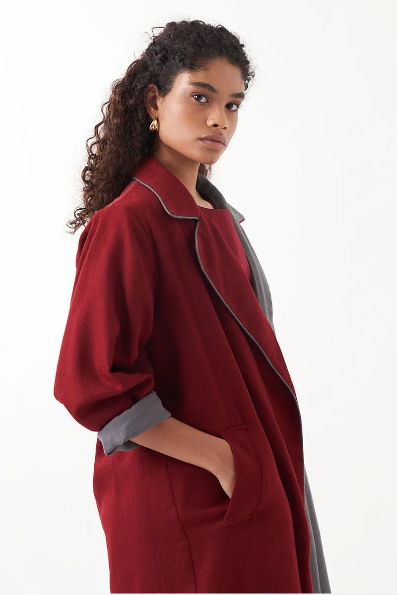 Two Tone Long Jacket Co-Ord (Set Of 3)