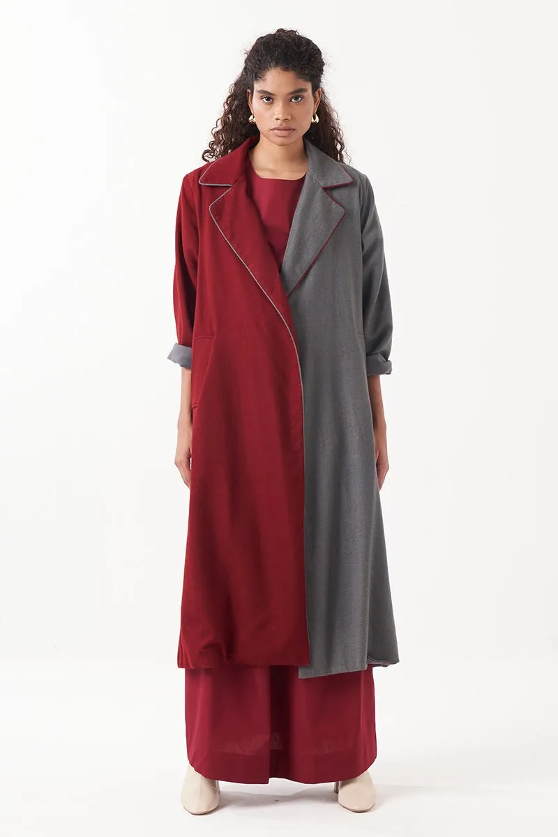 Two Tone Long Jacket Co-Ord (Set Of 3)