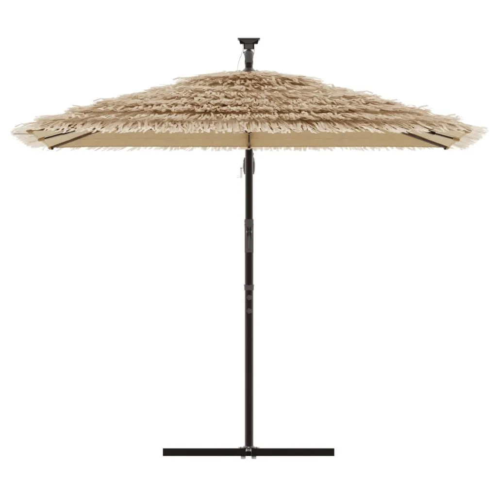 vidaXL Garden Parasol with Steel Pole Brown 246x246x230 cm