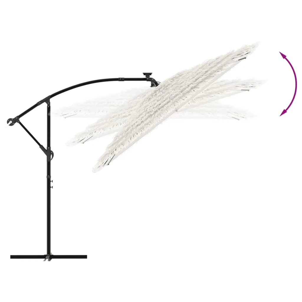 vidaXL Garden Parasol with Steel Pole White 290x290x238 cm