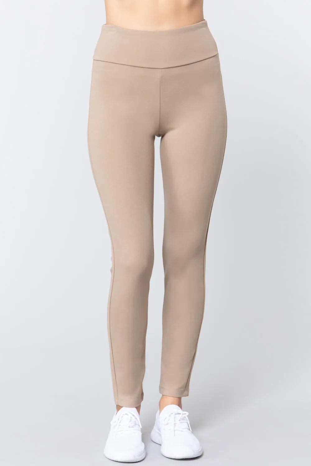 WAIST BAND LONG PONTE PANTS