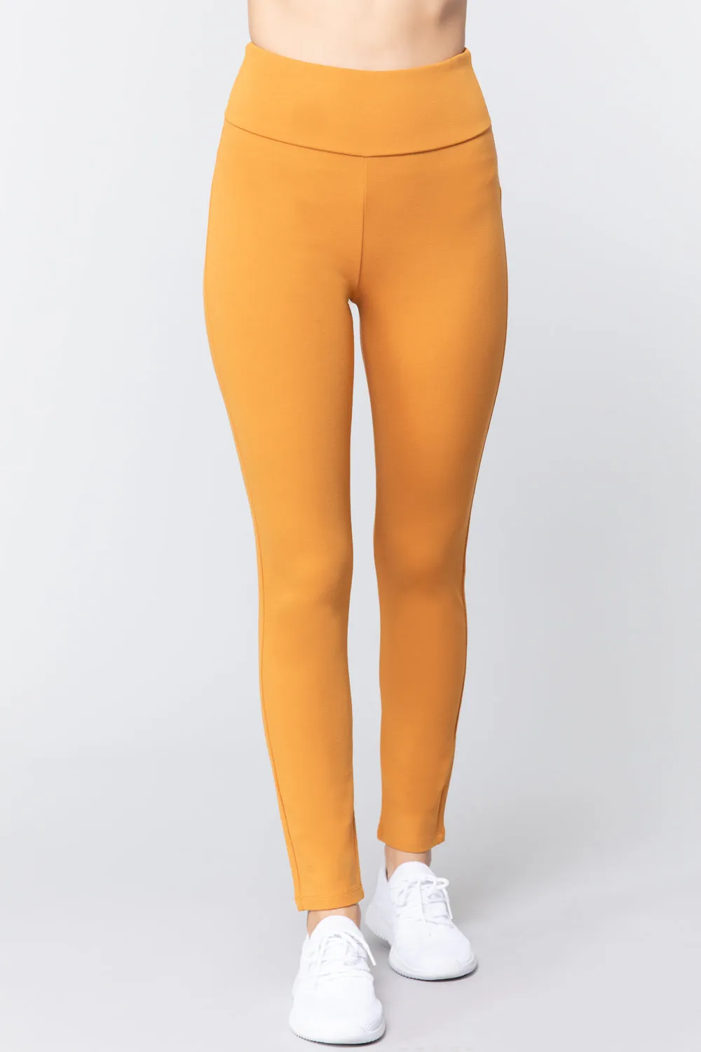 WAIST BAND LONG PONTE PANTS