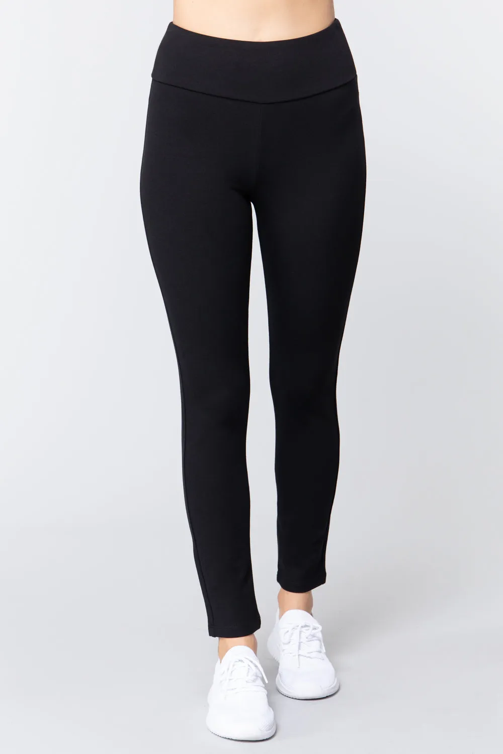 WAIST BAND LONG PONTE PANTS