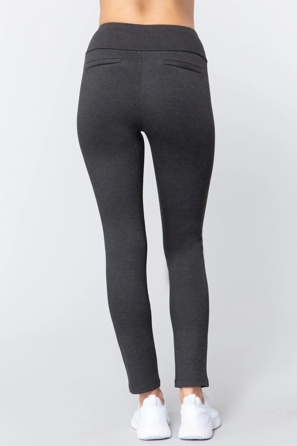 WAIST BAND LONG PONTE PANTS