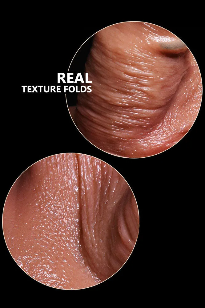 Z91 Top Realistic Vein Texture Dual-Density Liquid Silicone Suction Cup Dildo with Balls 7 Inch
