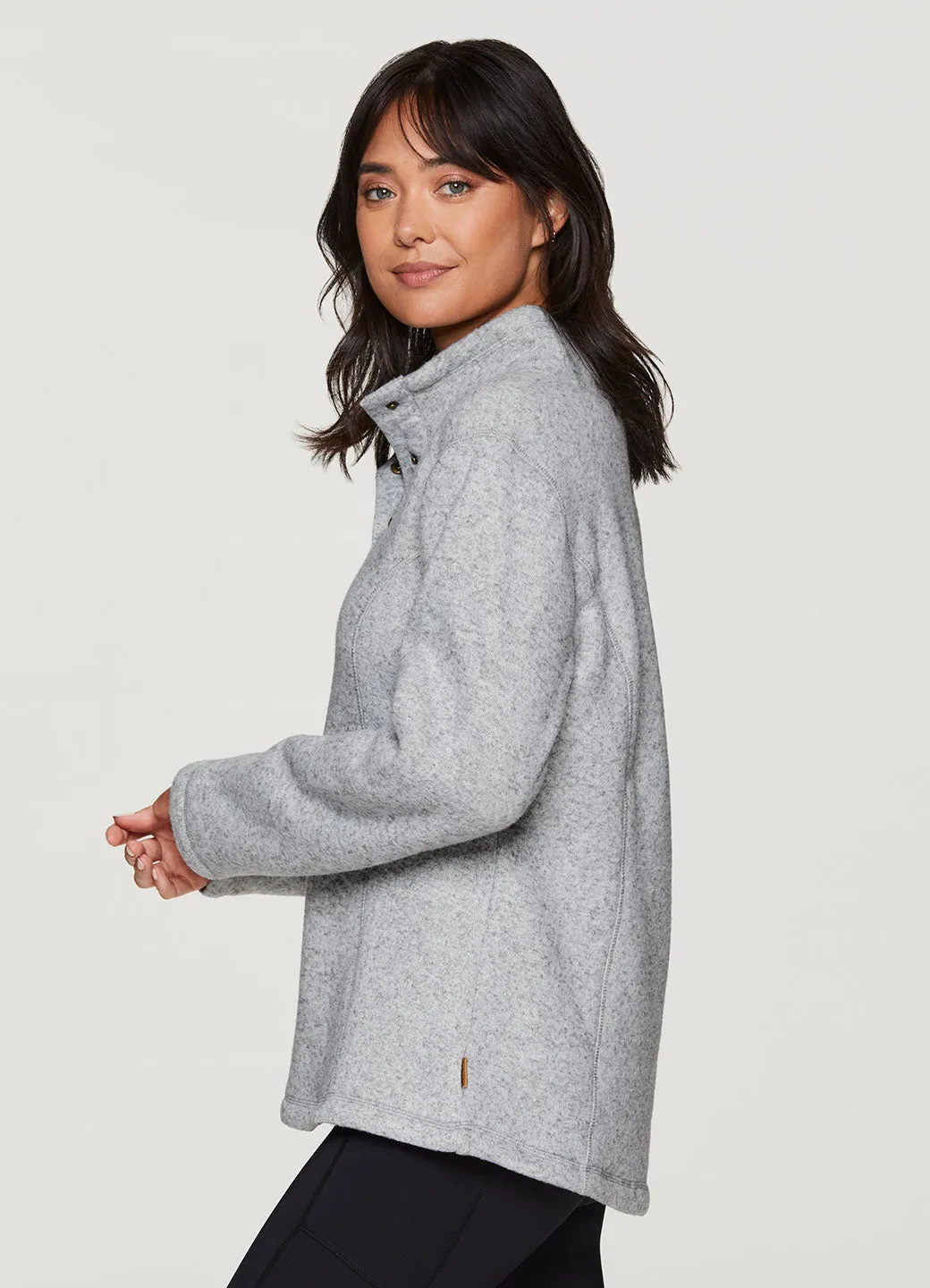 Zena Sherpa Lined Henley Sweater